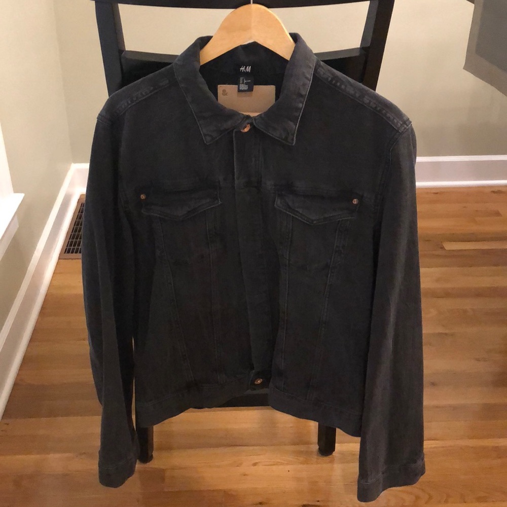 Faded black denim jacket